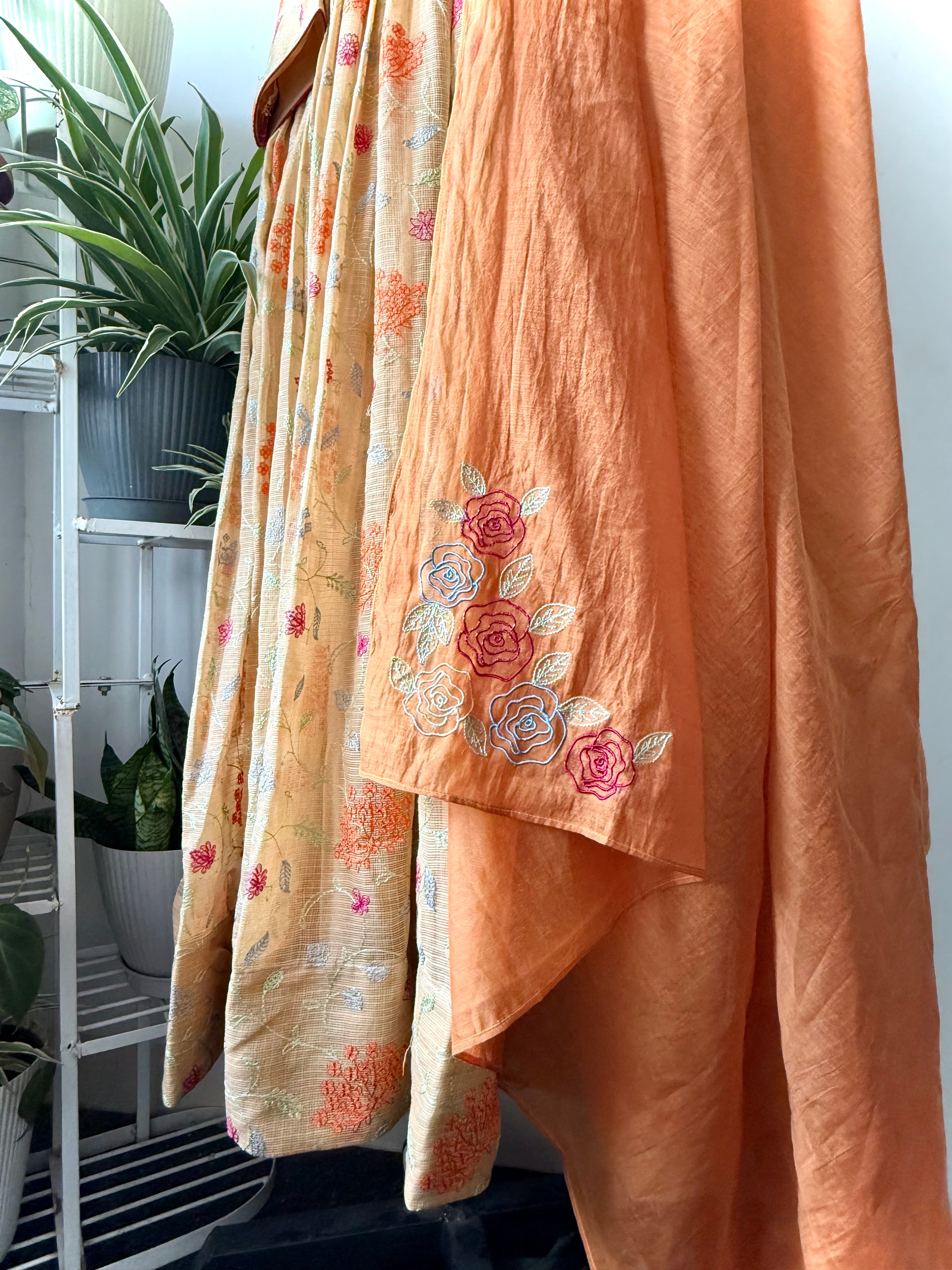 Kota cotton floral Anarkali set