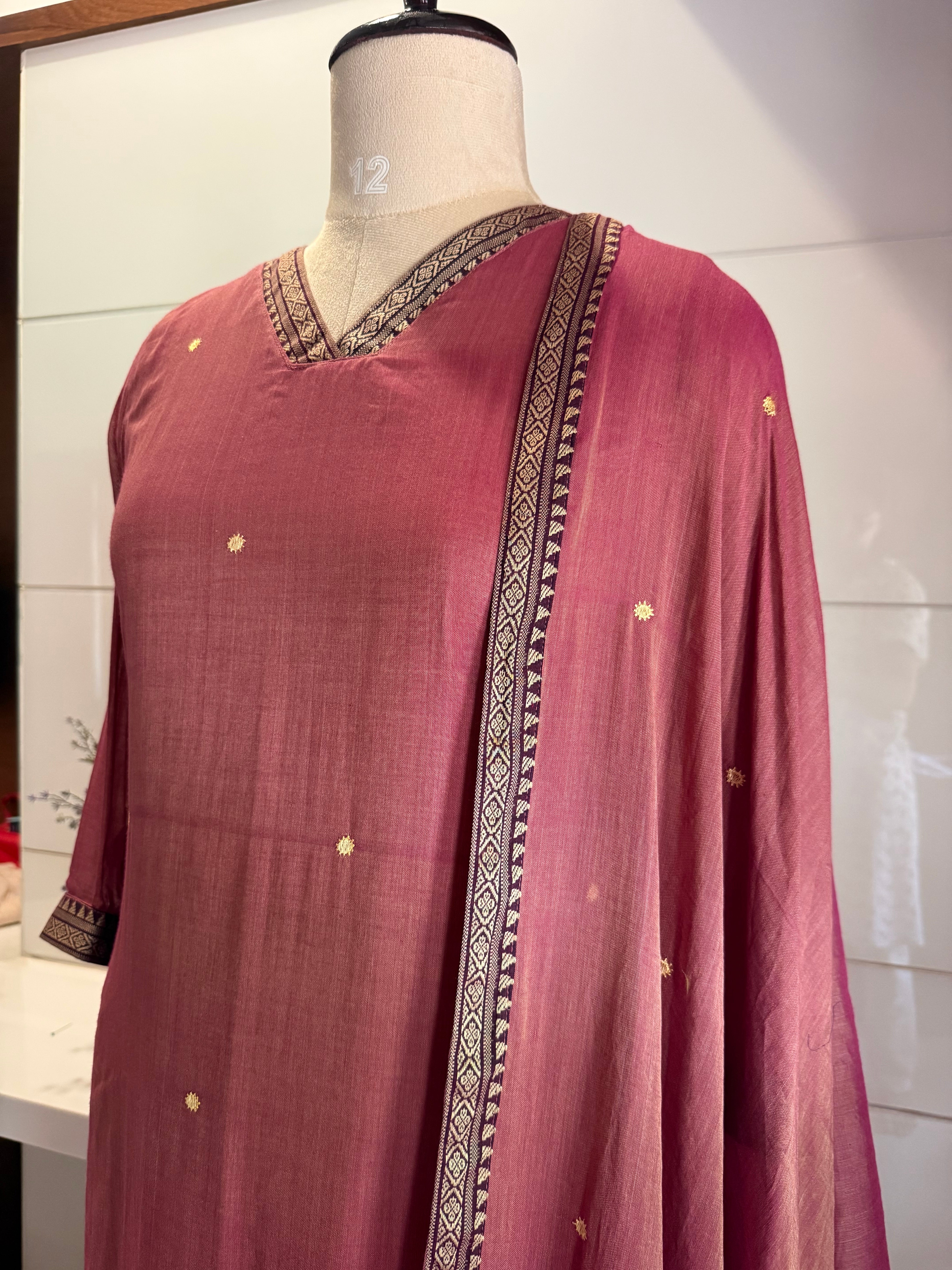 Blush narayanpet suit set