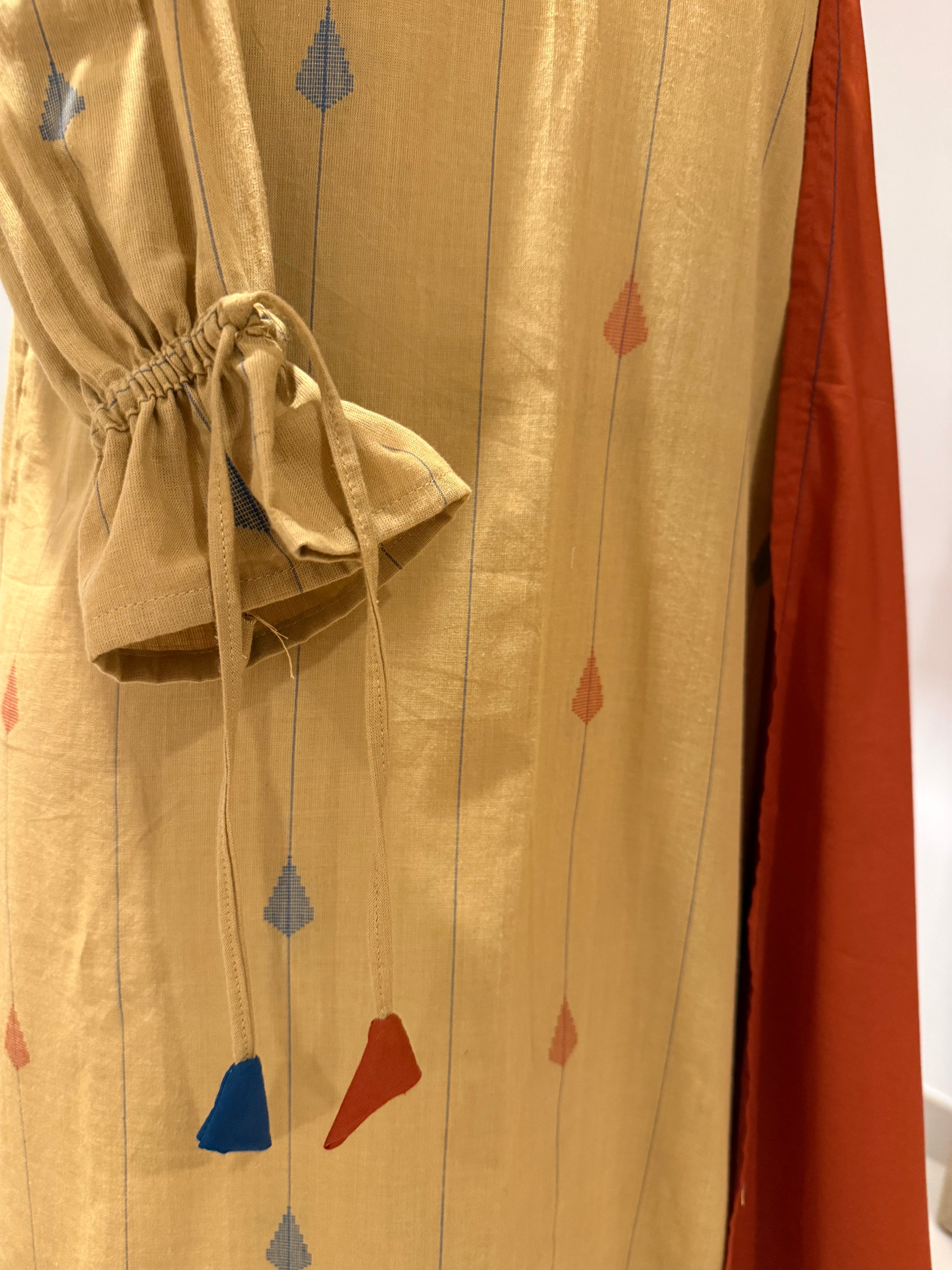 Rust orange jamdani set