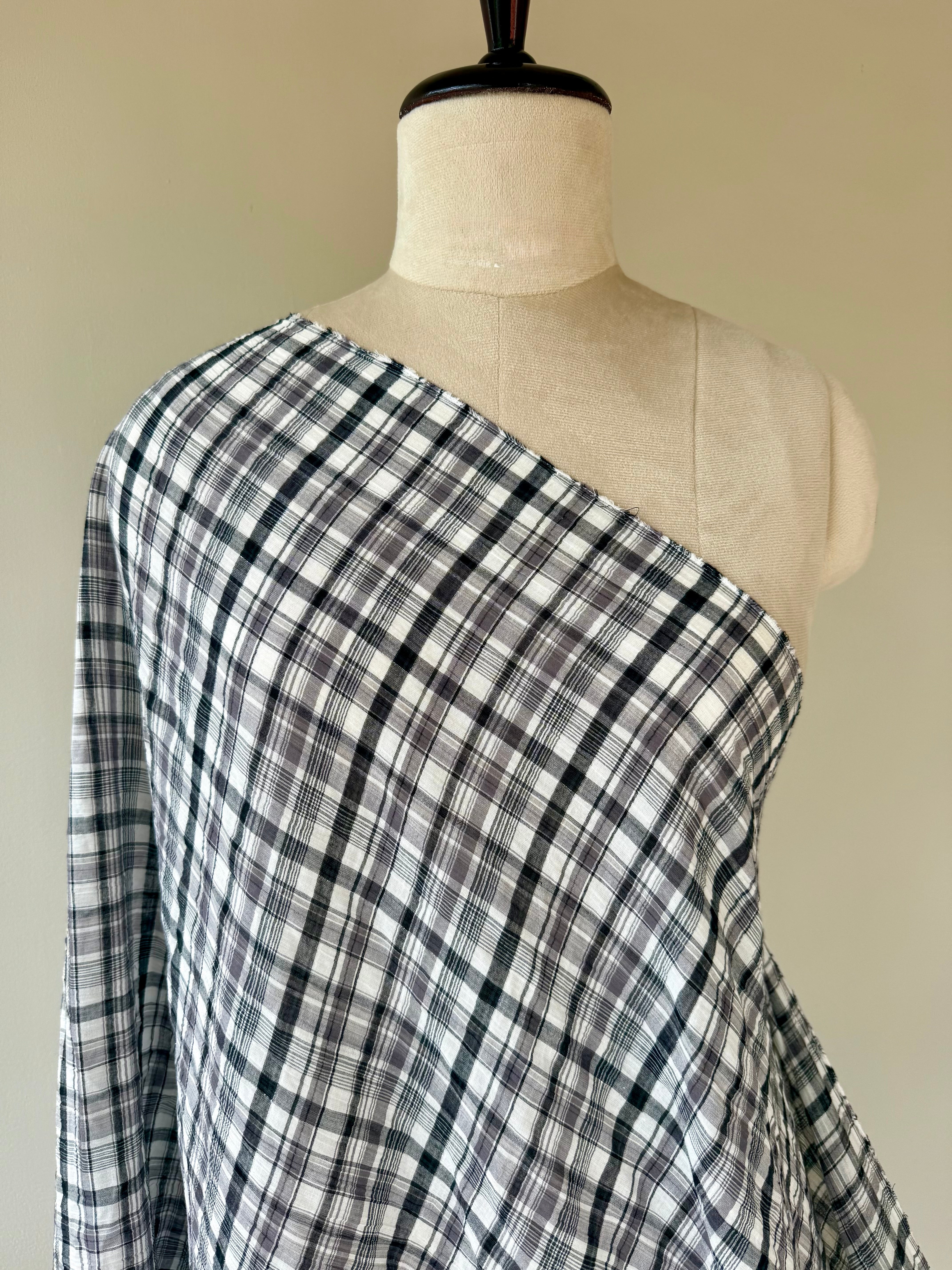 Crushed checked cotton