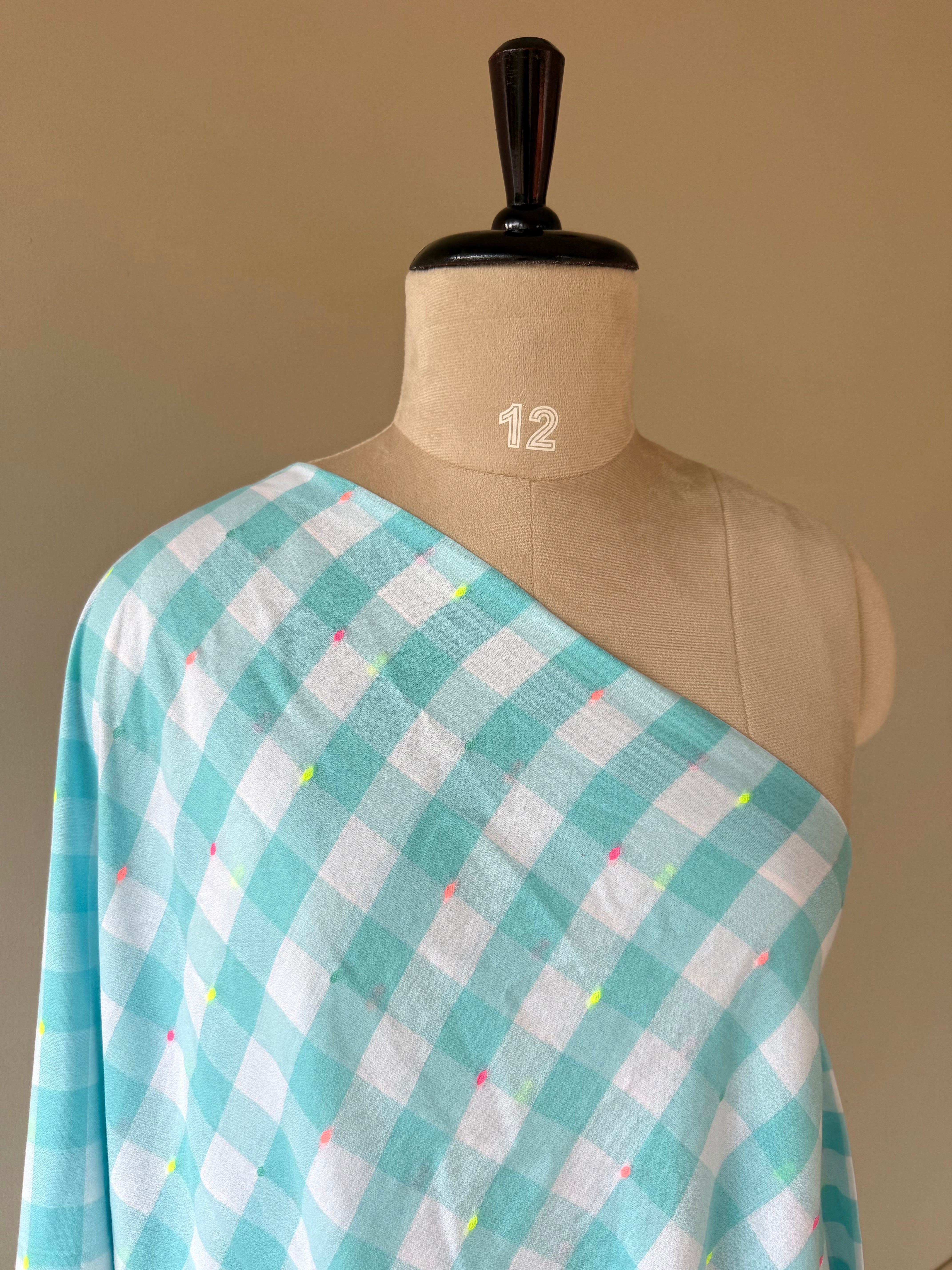 Checked rayon cotton